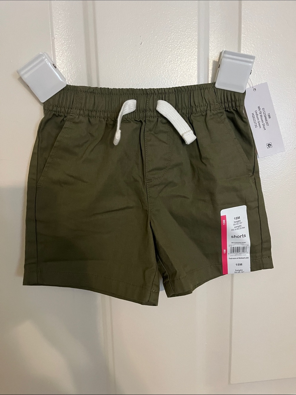 NWT wonder nation Olive Drawstring Kids Shorts 18M